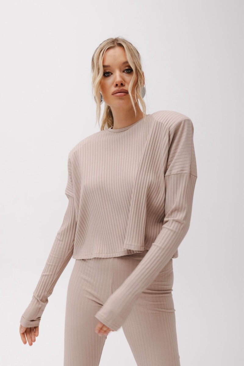 RIBBY LATTE BLOUSE