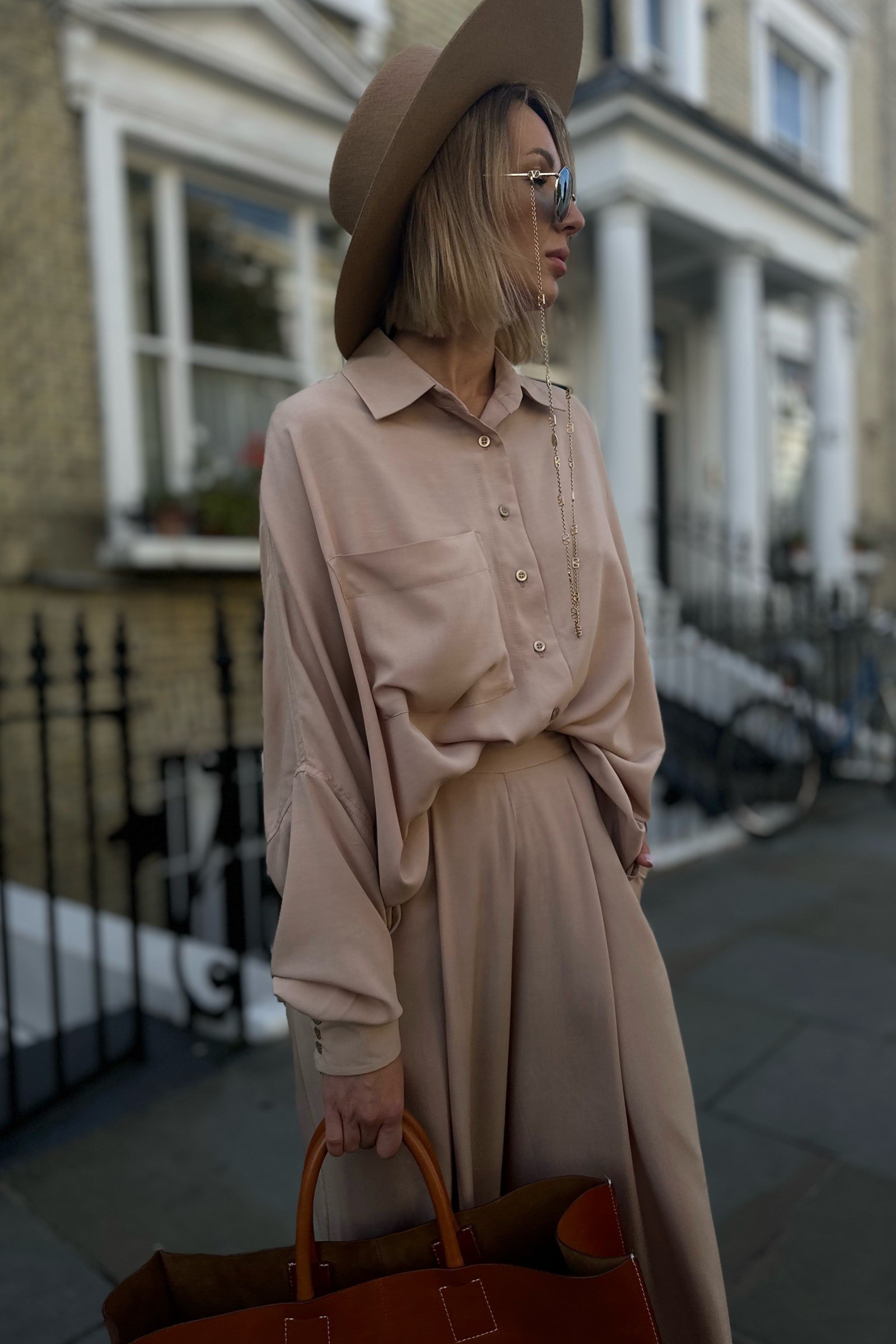 SPODNIE LONDON BEIGE