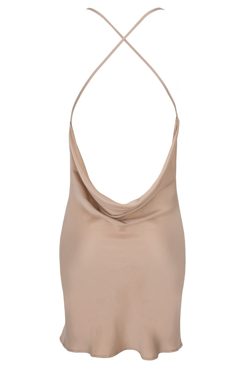 SUKIENKA GLOSSY BEIGE SILK SUKIENKA GLOSSY BEIGE SILK