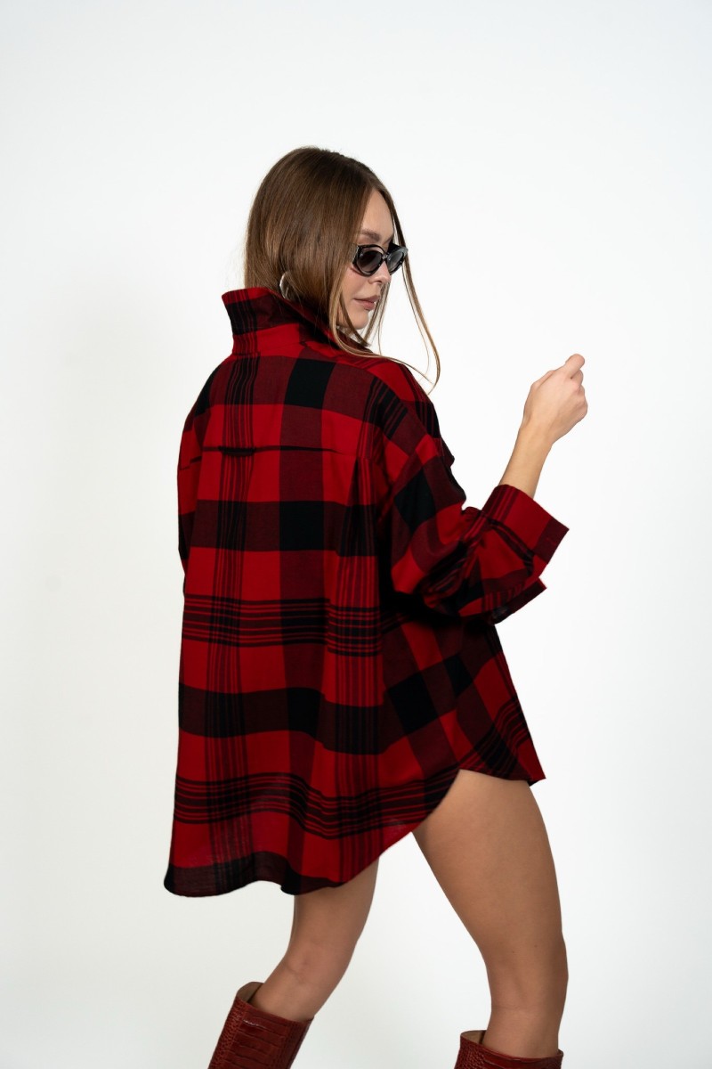 VELVET FLAME RED SHIRT VELVET FLAME RED SHIRT