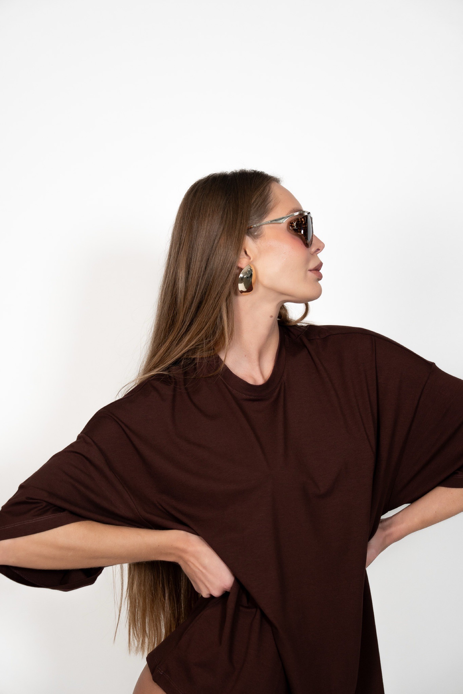 OVERSIZE PLUM CHOCOLATE T-SHIRT