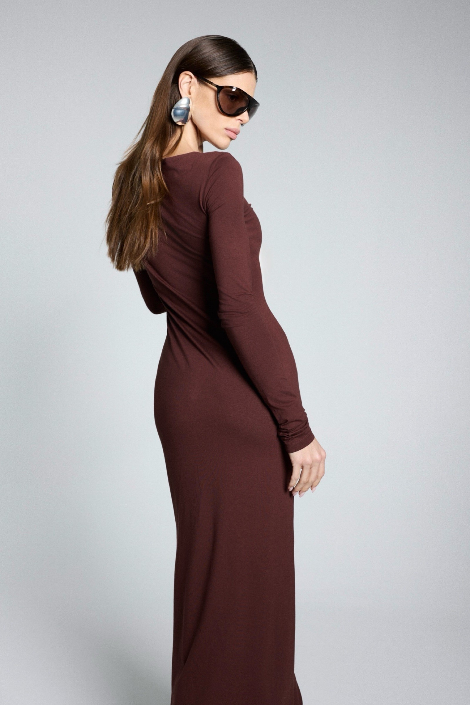BASIC PLUM CHOCOLATE DRESS