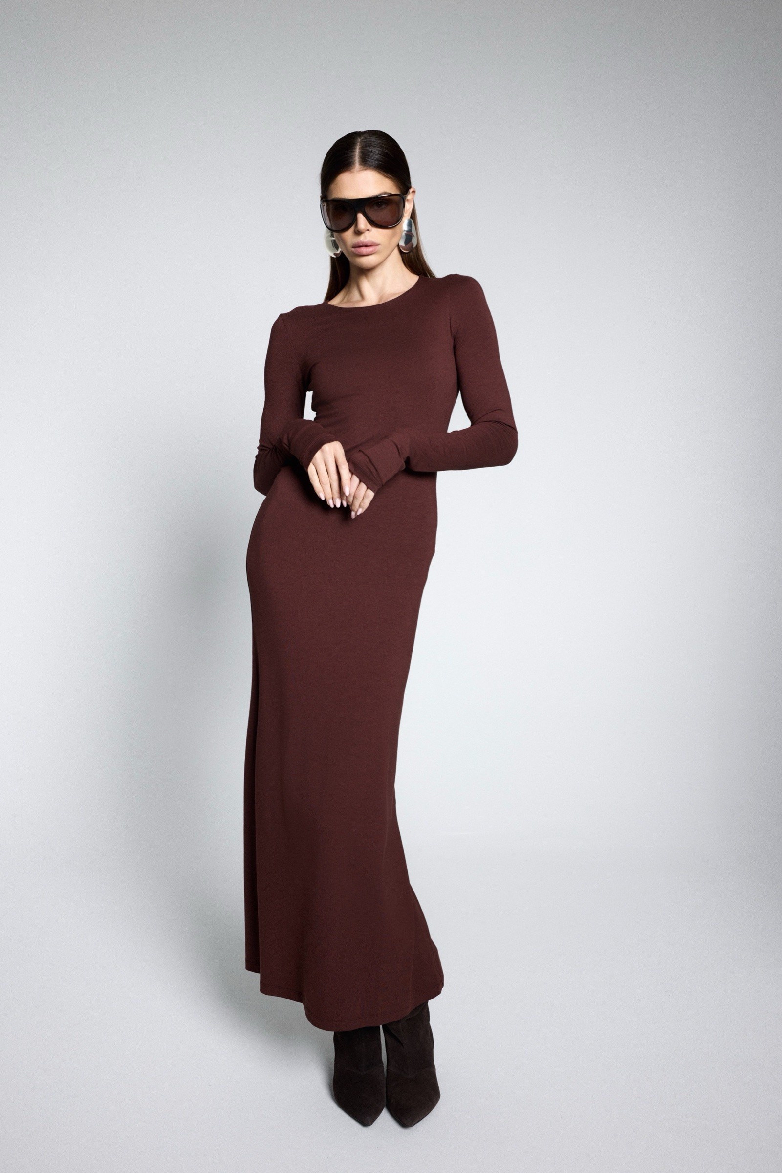 BASIC PLUM CHOCOLATE DRESS